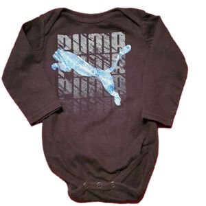 PUMA Infant Boy's Long Sleeve PUMA Onesie Size 0-3 Months